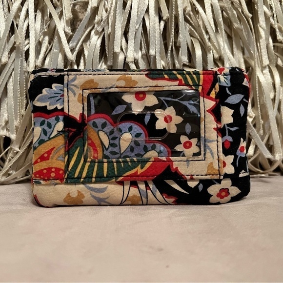 VERA BRADLEY Versailles One For The Money Wallet Black Blue Orange Floral - Picture 3 of 11
